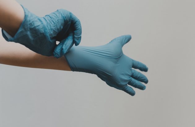 Blauwe handschoenen
