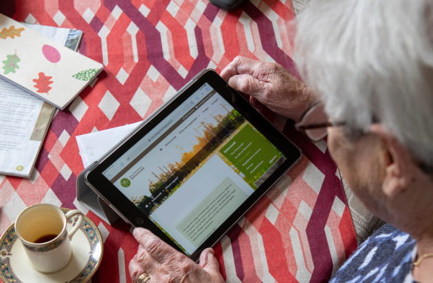 Mevrouw met Ipad