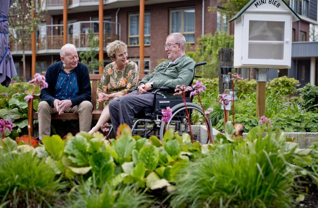 heren in de tuin 