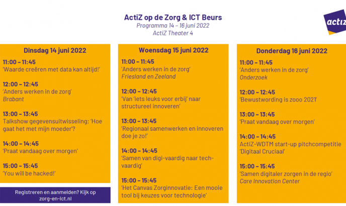 Programma in het ActiZ theater - Zorg en ICT Beurs
