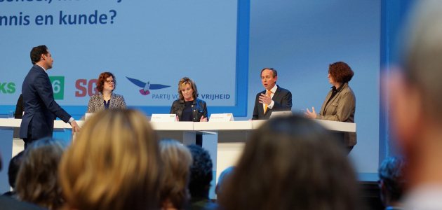 Kandidaat-kamerleden in debat in 2017